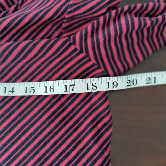 J.Jill Jersey Knit Tee Womens Size M Red Mixed Stripe Long Sleeve Pull Over Top - Picture 6 of 10